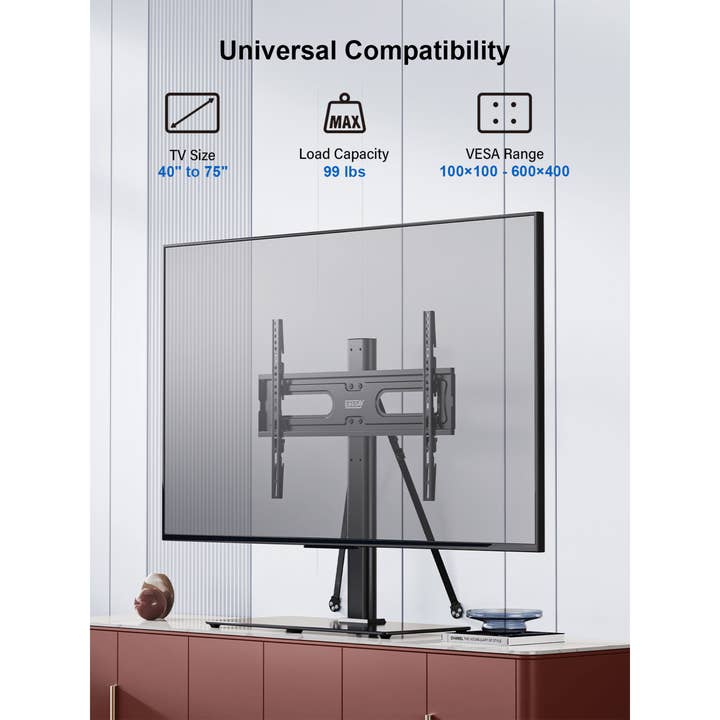 JupiterGear Home – wholesale Konsolbord – ErgoAV bordsstativ för TV-apparater från 40" till 75"