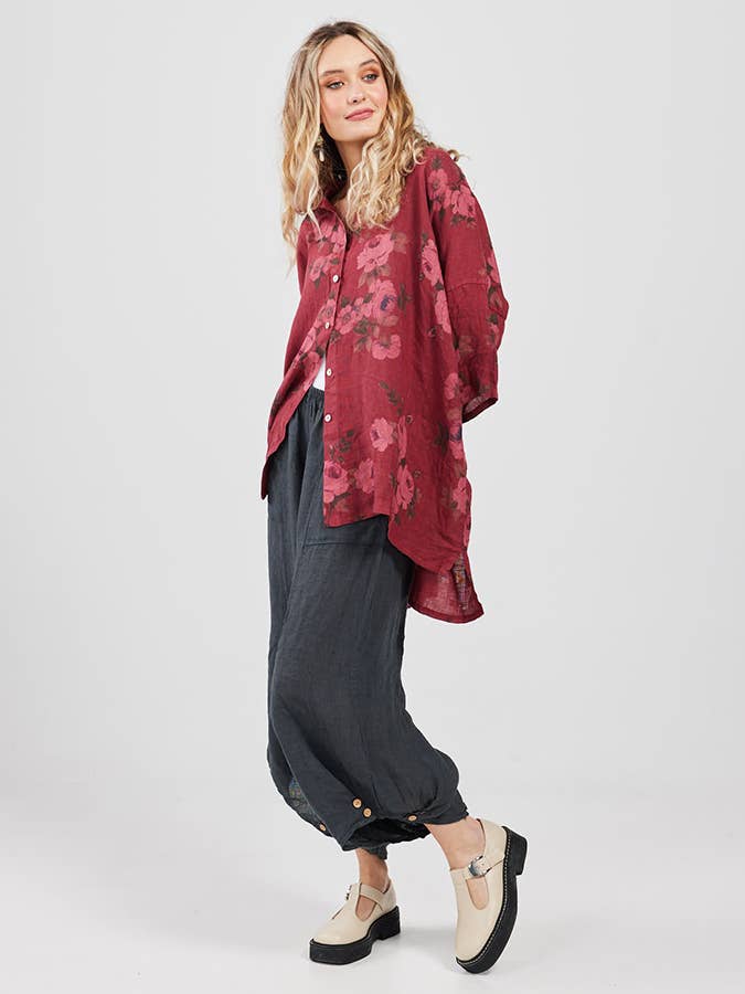 Miss Rose Sister Violet - Venta al por mayor Camisa con botones - Mujer - MUJERES - Camisa FLORAL de Lino Teddy10