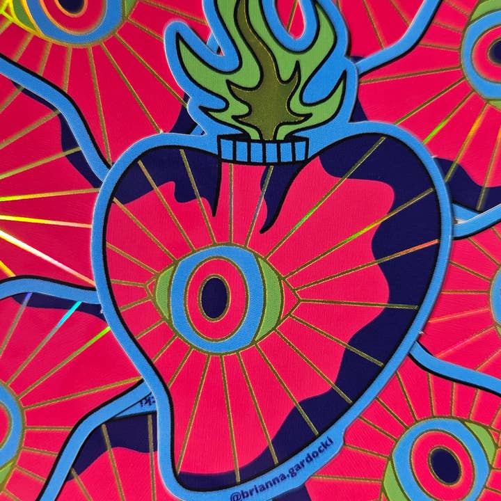 Holographischer Aufkleber „Göttliches Herz Jesu“ für den Großhandel von Brianna Gardocki Art