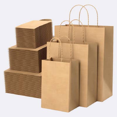 Grands sacs de courses en papier kraft pour la vente par Prince Flexipack