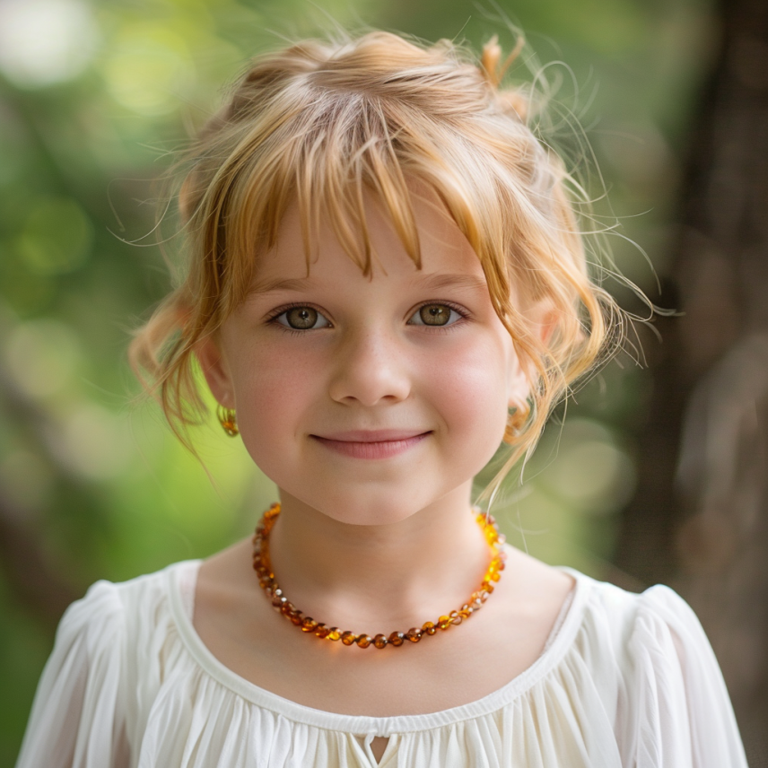 The Natural Amber - Wholesale Beaded/Pearl Necklace - Cognac Baroque Polished Amber Beads Necklace for Adult6