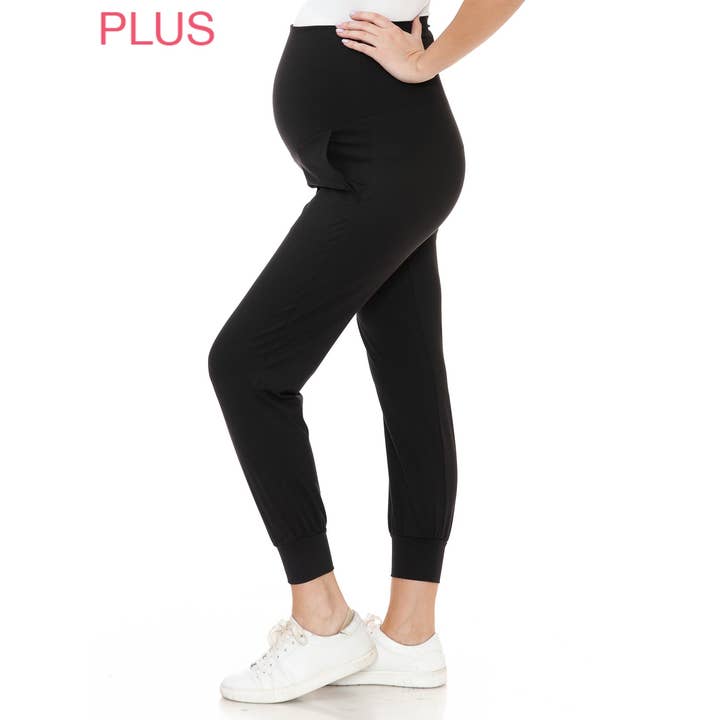 Plus Size Buttery Soft Maternity Comfort Print Joggers for wholesale by Leggings Depot