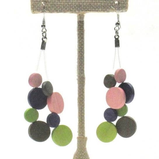 Kelsey pastel wood bead earrings for wholesale by Katie and Company
