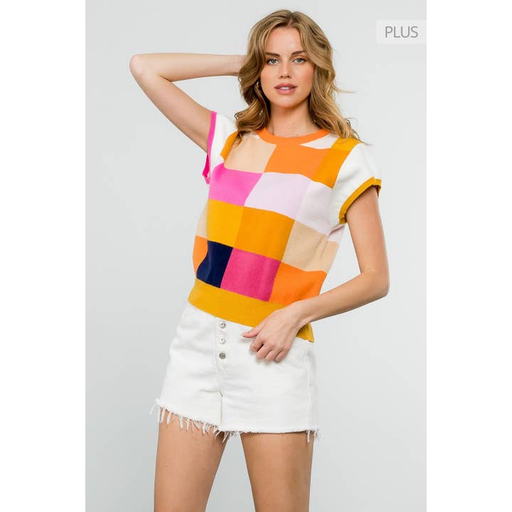 /Taglia XL/ Top a Quadri Multicolore per la vendita all'ingrosso da parte di THML