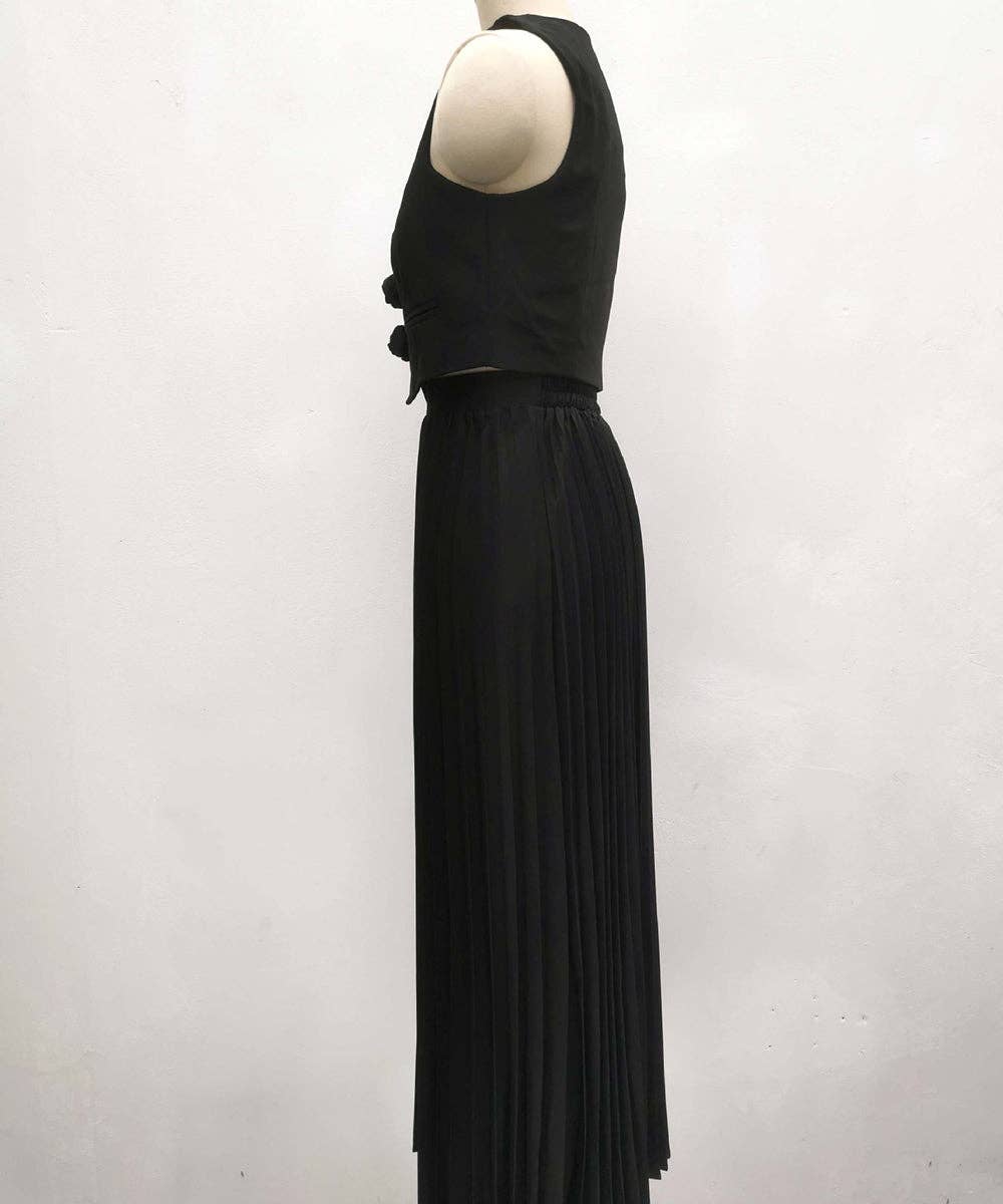 Aria Romance – Großhandel Set aus Oberteil und Rock – Damen – Zweiteiliges Set mit plissierten Ärmeln und Lagenlook14