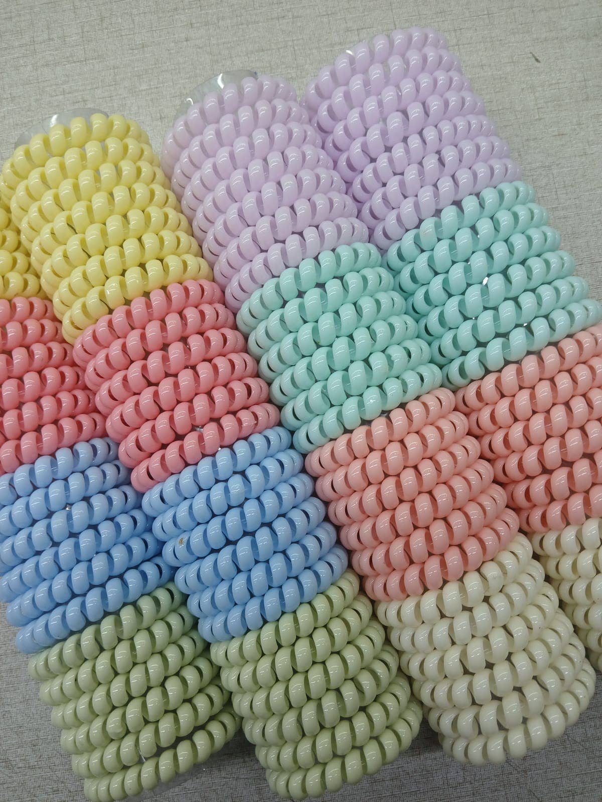 The Blissful – wholesale Hair tie – Colorful Spiral Hair Rubber Bands  – Pack of 100 Pieces2