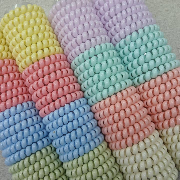 The Blissful – wholesale Hair tie – Colorful Spiral Hair Rubber Bands – Pack of 100 Pieces2