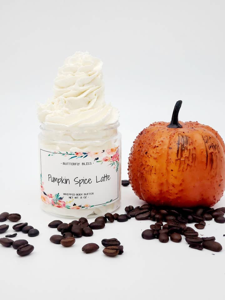 Pumpkin Spice Latte Körperbutter | Kaffee geschlagene Körperbutter | Pumpkin Spice Duftende Körperbutter | Herbst Körperbutter | Pumpkin Spice Latte für den Großhandel von Butterfly Bliss