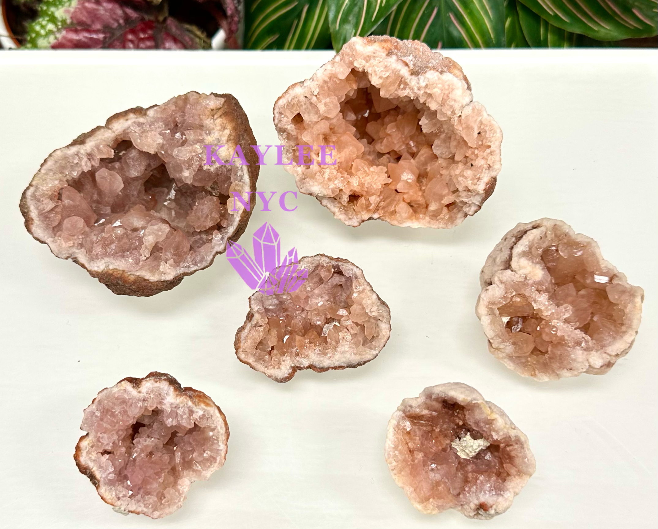 KayleeNYC - Wholesale Spiritual Stone/Crystal - 1 lb Natural Pink Amethyst Geode Crystal Raw1