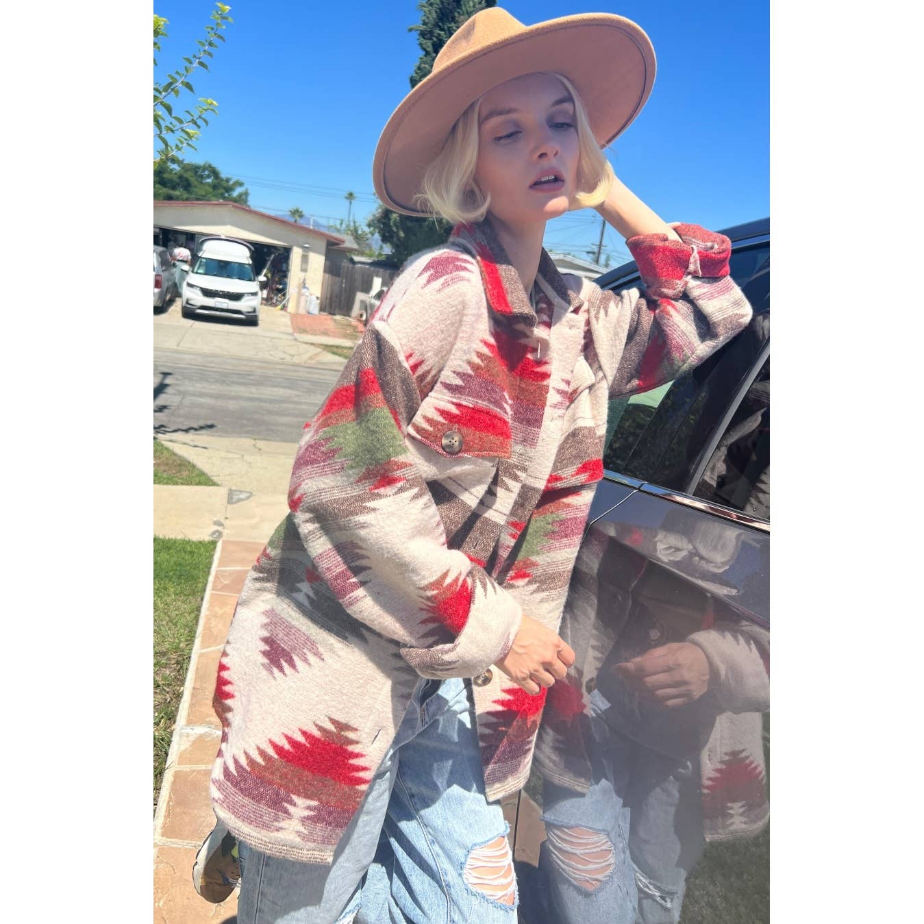 Mapcie - Wholesale Jacket - Women's - AZTEC JACQUARD SHACKET WITH POCKET10