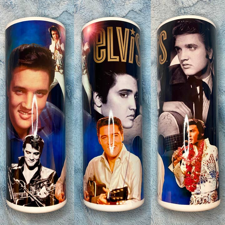 Elvis Presley Collage Tumbler for wholesale by Drifting Dogwood Designs