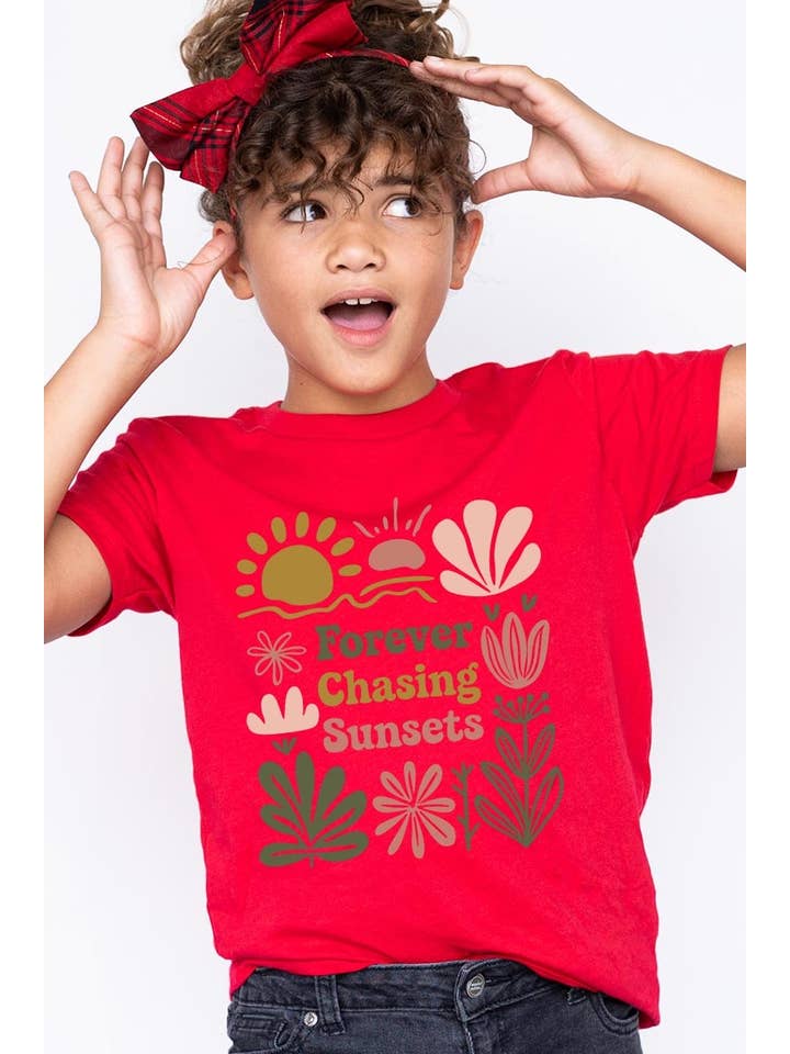 Pink Irene Wholesale - Wholesale Shirt - Women's - Forever Chasing Sunsets Kids Graphic Tee7