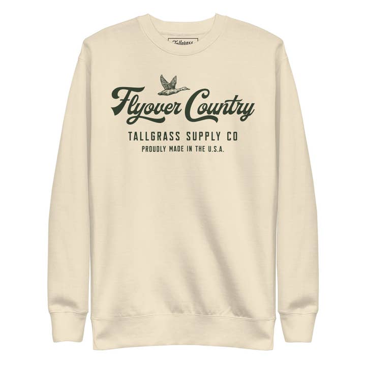 Flyover Country Pullover Sweater Cream for wholesale by Tallgrass Supply Co