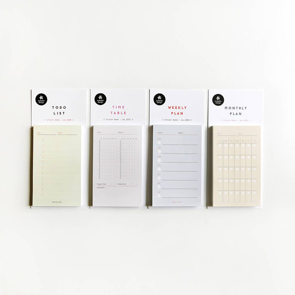 Suatelier Sticky Memo Pad - Monthly Plan