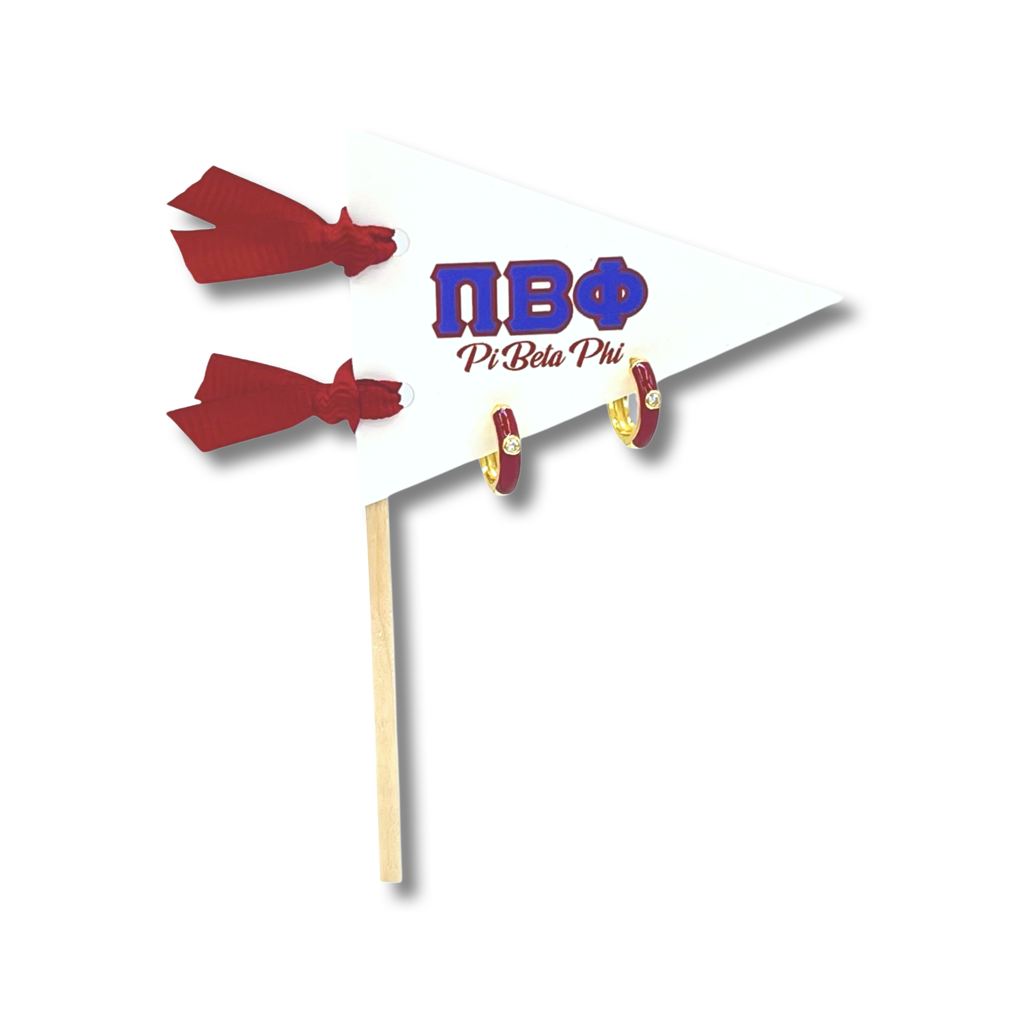 Color Shout - Vente Petits anneaux - Boucles d'oreilles Huggie aux couleurs vives de sororité sur drapeau fanion à lettre grecque20