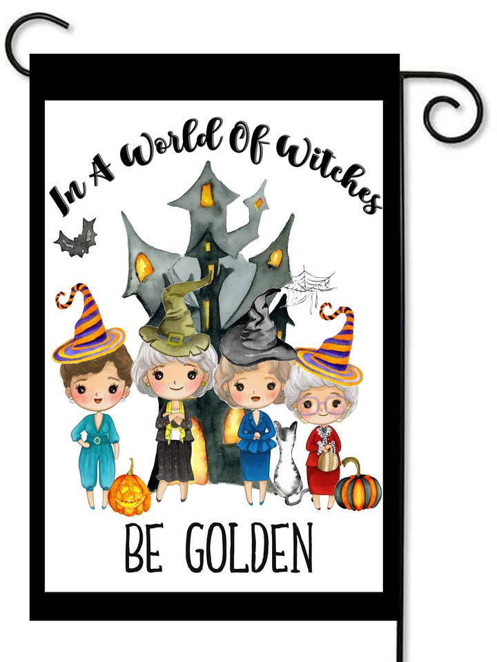 Bandiera da giardino Golden Girls di Halloween #G2028 per la vendita all'ingrosso da parte di Happy Cow Lawn Decor