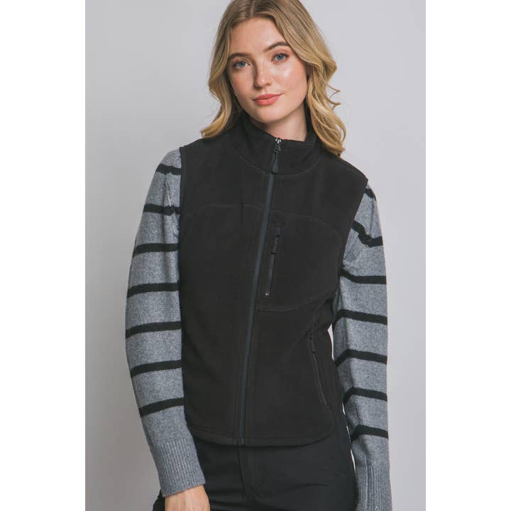 Style Up - Wholesale Jacket - Women's - Polar Fleece Lightweight Vest w Zippered Pockets13