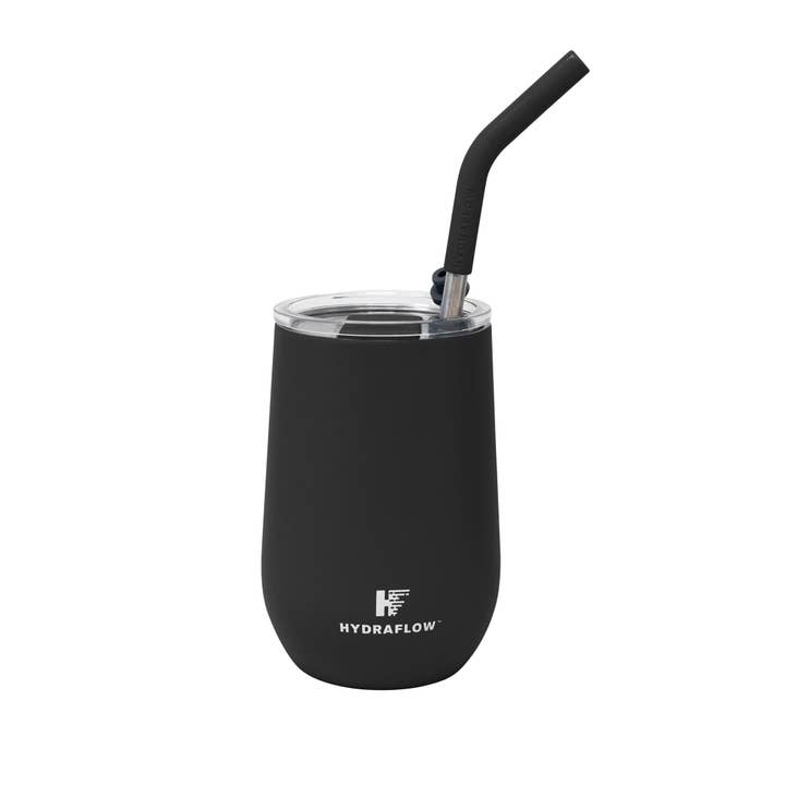 HYDRAFLOW - Wholesale Insulated Mug/Tumbler - 14 OZ - SOUL WINE TUMBLER W/ STRAW - EVERYDAY
