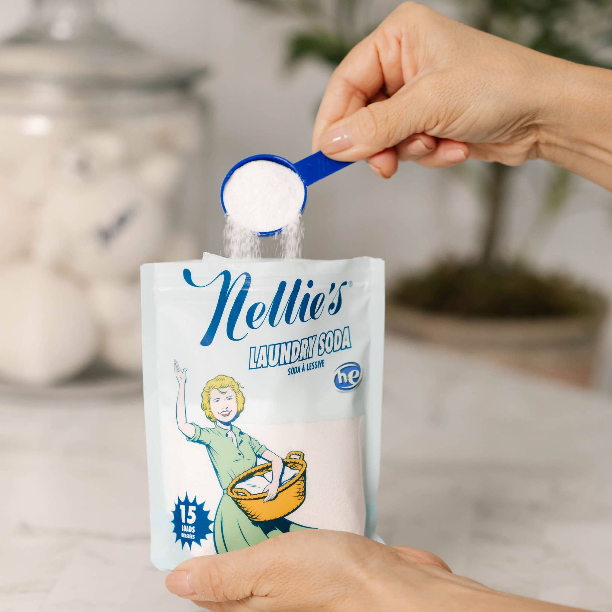 Nellie's Clean - Vente Lessives en poudre/dosettes - Soda à lessive - Détergent en poudre - Pochette d'essai 15 lavages1