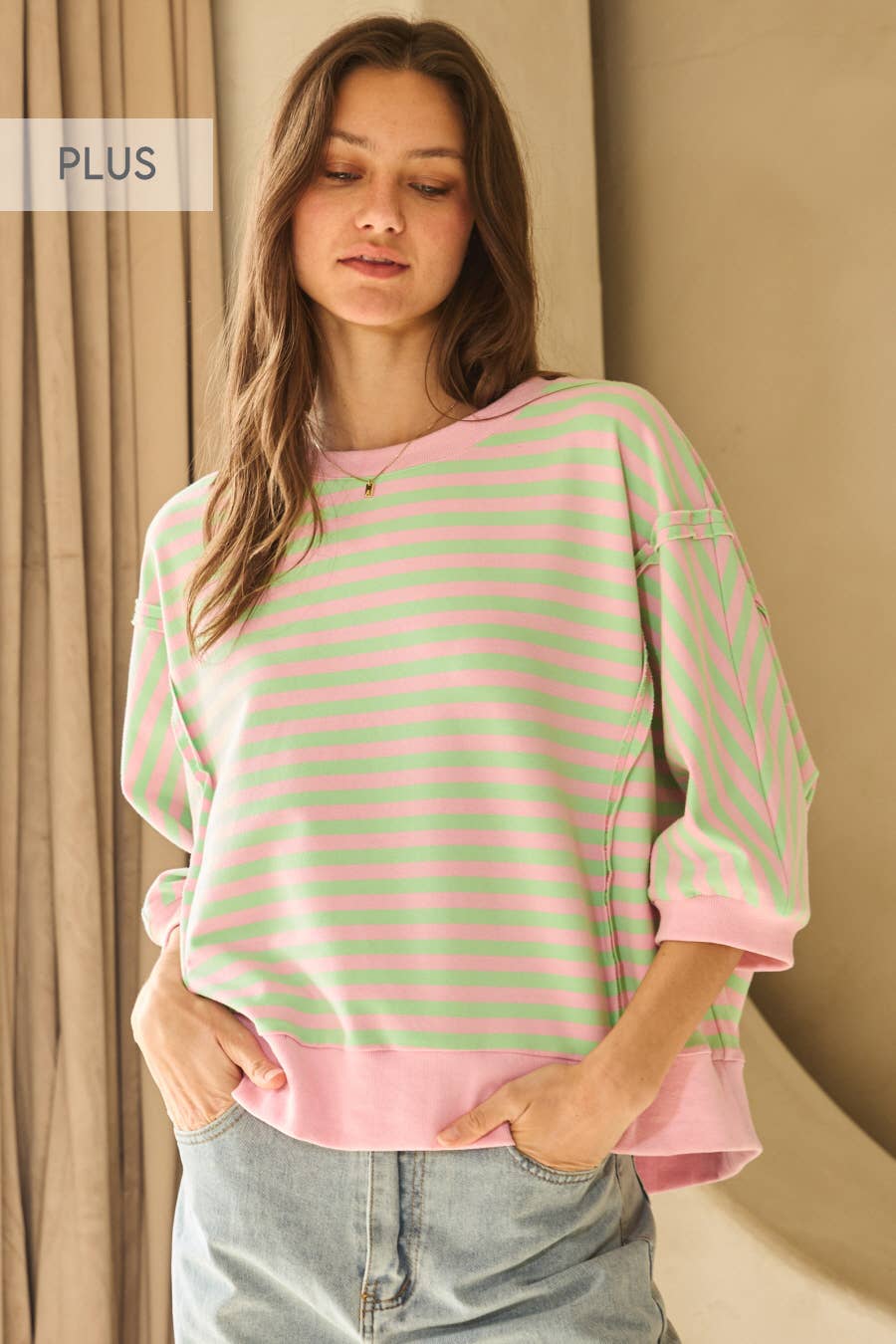 Oddi - Vente Haut en maille – femme - Top en tricot rayé1