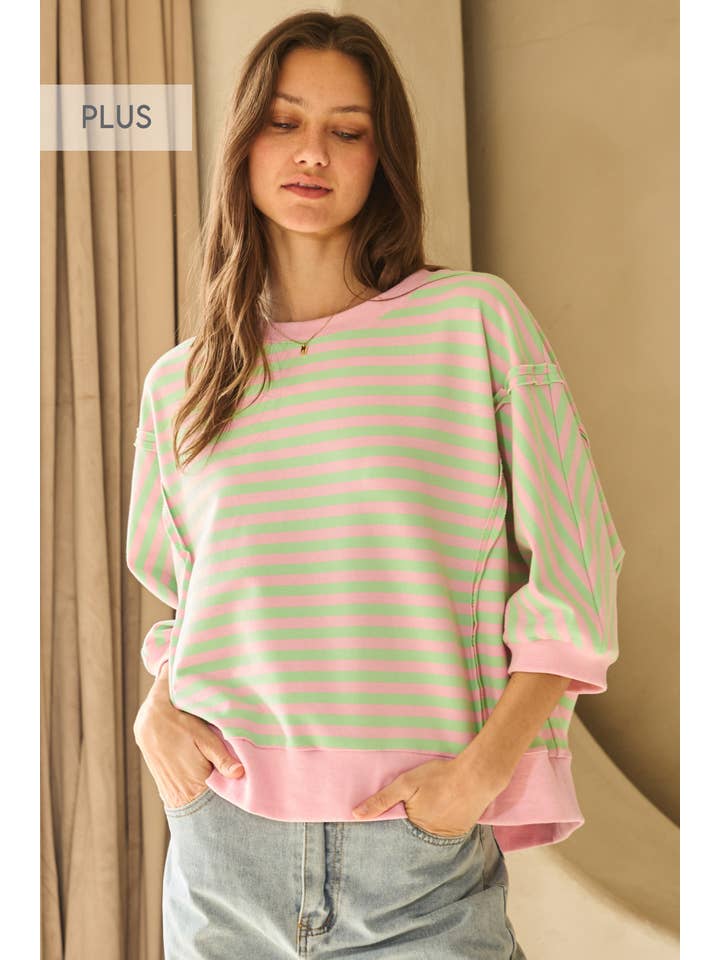 Oddi - Vente Haut en maille – femme - Top en tricot rayé1