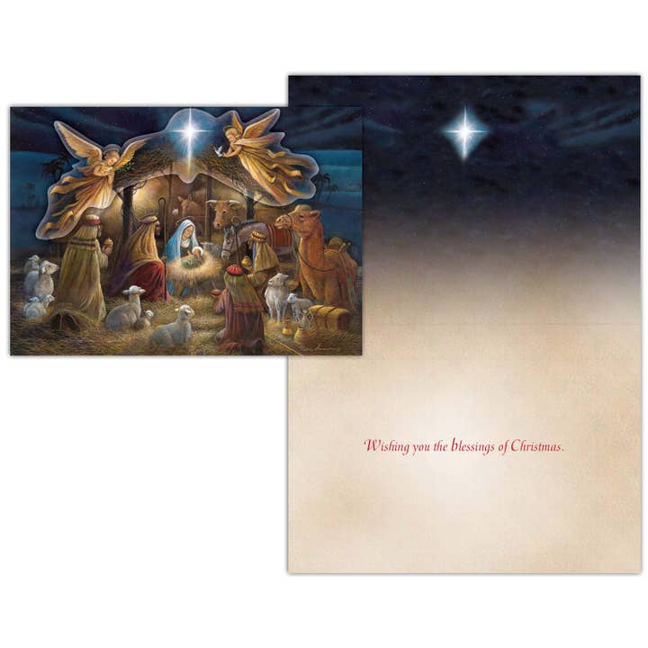 Crown Point Graphics - Wholesale Christmas Card - Boxed Christmas Cards - Holy Night Nativity -15 Cards