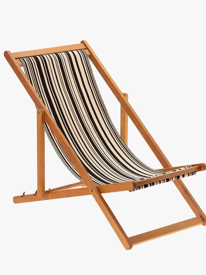 CLARA TOM BLACK Chilean Strandstuhl aus Baumwoll-Canvas für den Großhandel von Les Toiles du Soleil