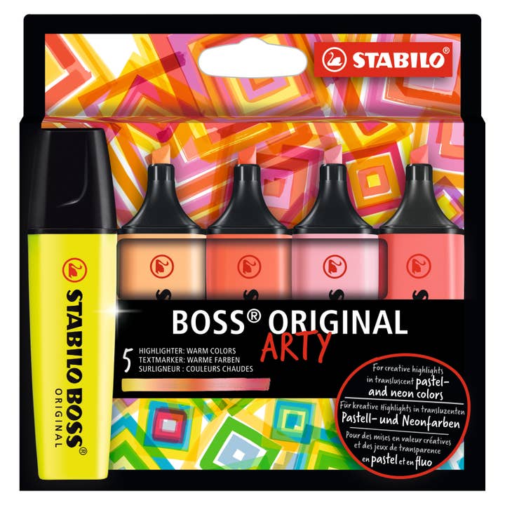 MacPherson's - Wholesale Highlighter - STABILO BOSS ORIGINAL ARTY Highlighter 5PC Warm Colors Set