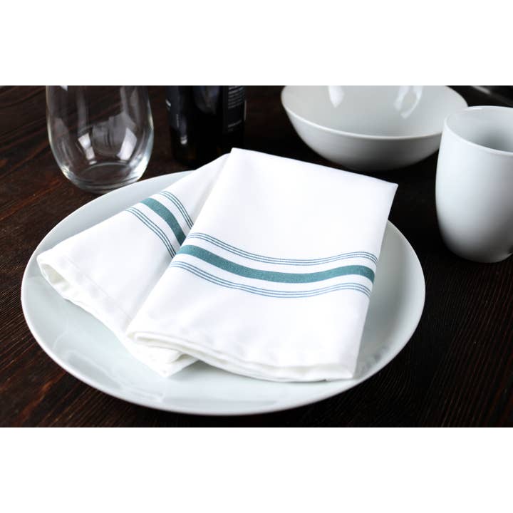 Arkwright Home - Wholesale Dinner & Cloth Napkin - Striped Bistro Napkins (12pk) - Spun Polyester, Colors,18x2212