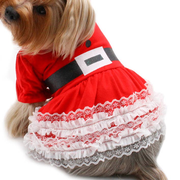 Blonder Flæser Puffy ærmer Jul Kjole for engroshandel hos Klippo Pet