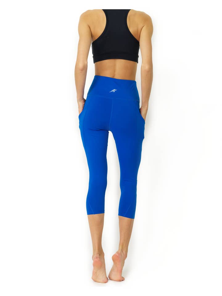 High Waisted Yoga Capri Leggings - Sky Blue for wholesale on Faire7