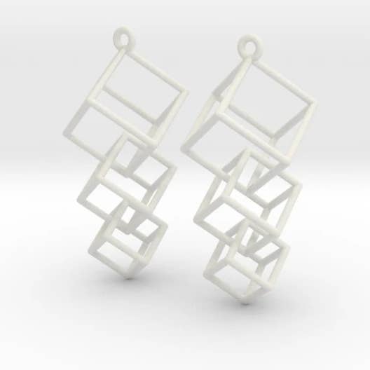 Dangling Cubes Earrings for wholesale by Hanusa Design