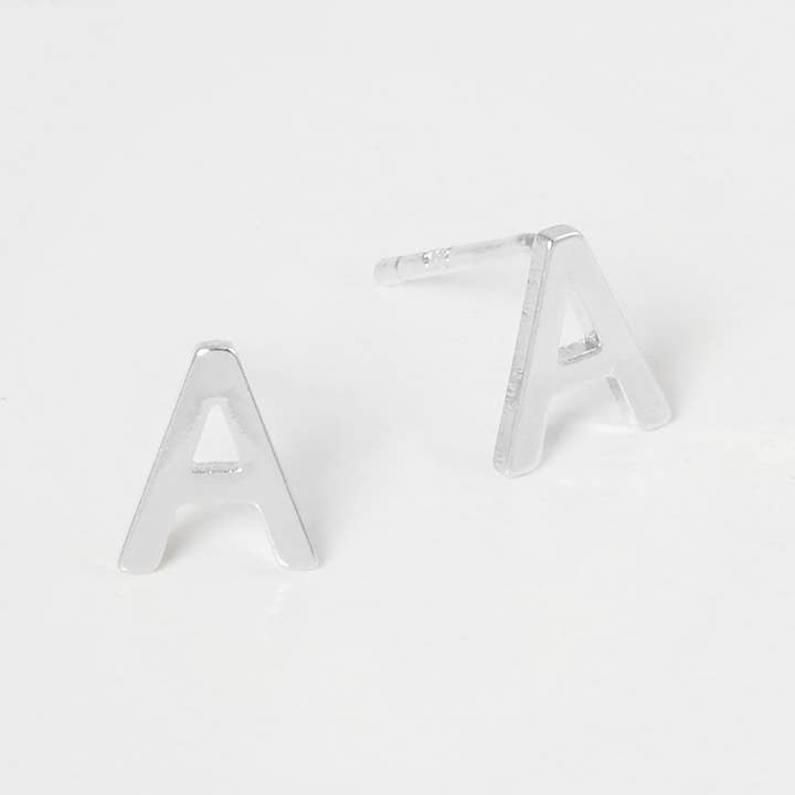 Sensibling Corp. - Wholesale Stud/Post Earrings - Gold Dipped Metal Initial Monogram Stud Earrings66