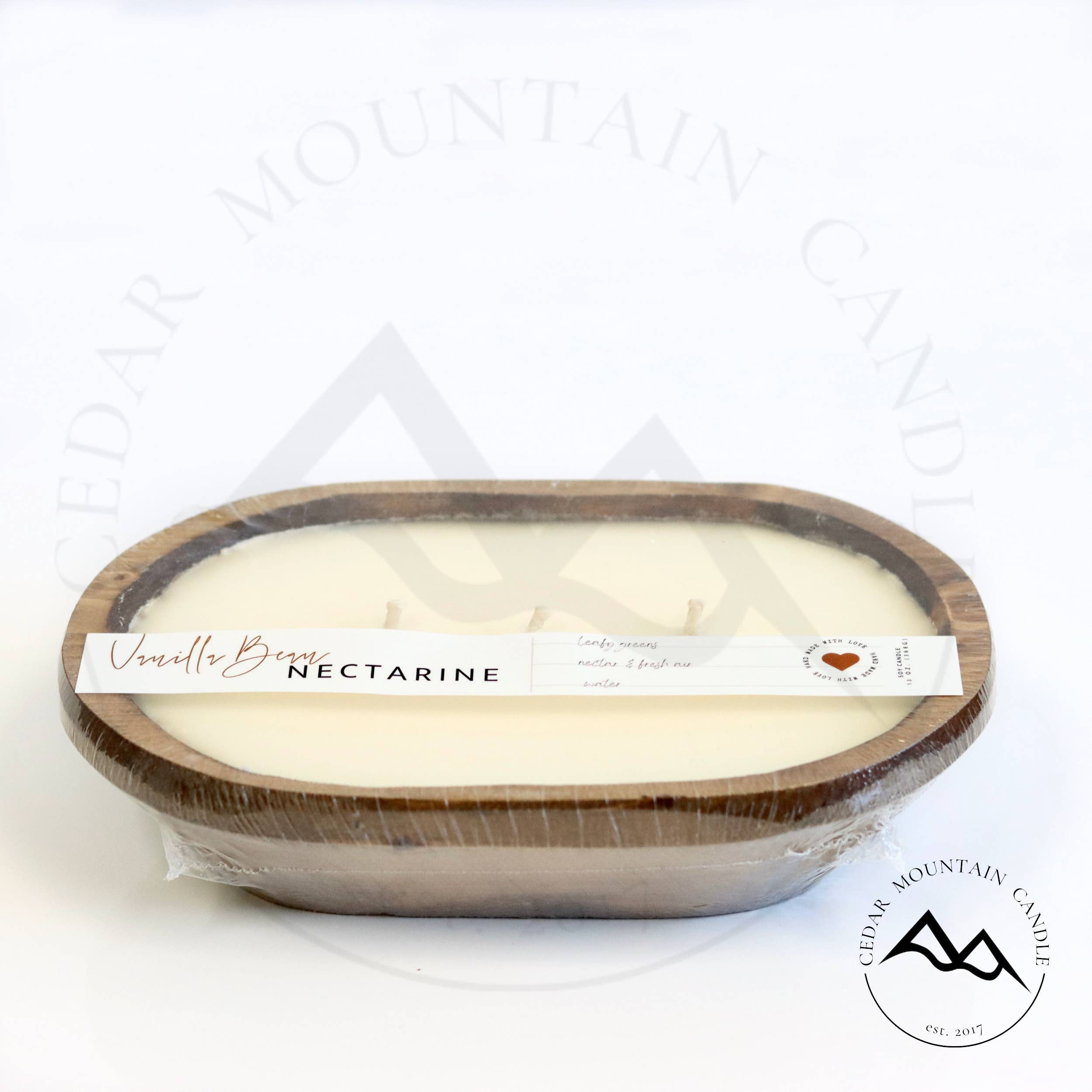 Madera Natural Vela favorita para todo el año: cuenco de madera con 3 mechas de venta al por mayor en Faire1