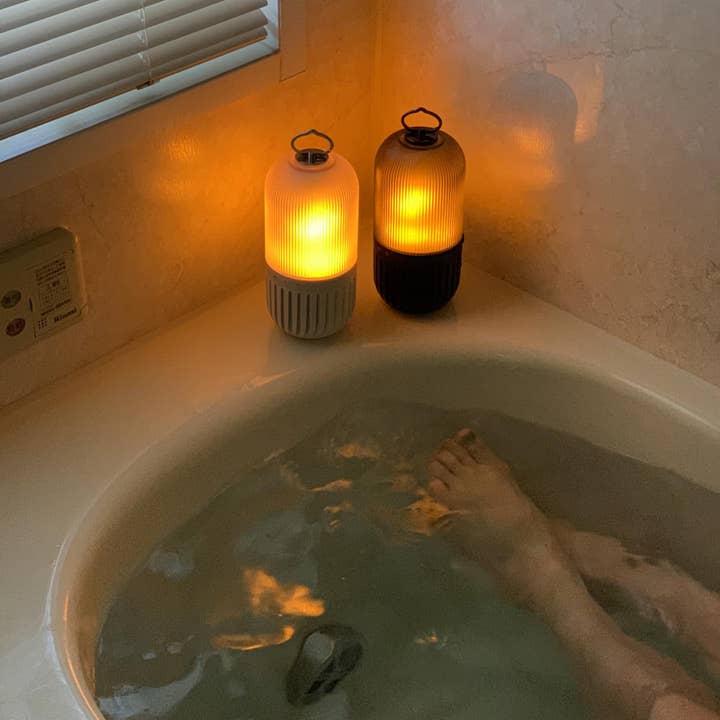 White Bonfire Bluetooth Speaker: Rechargeable & Waterproof for wholesale on Faire7