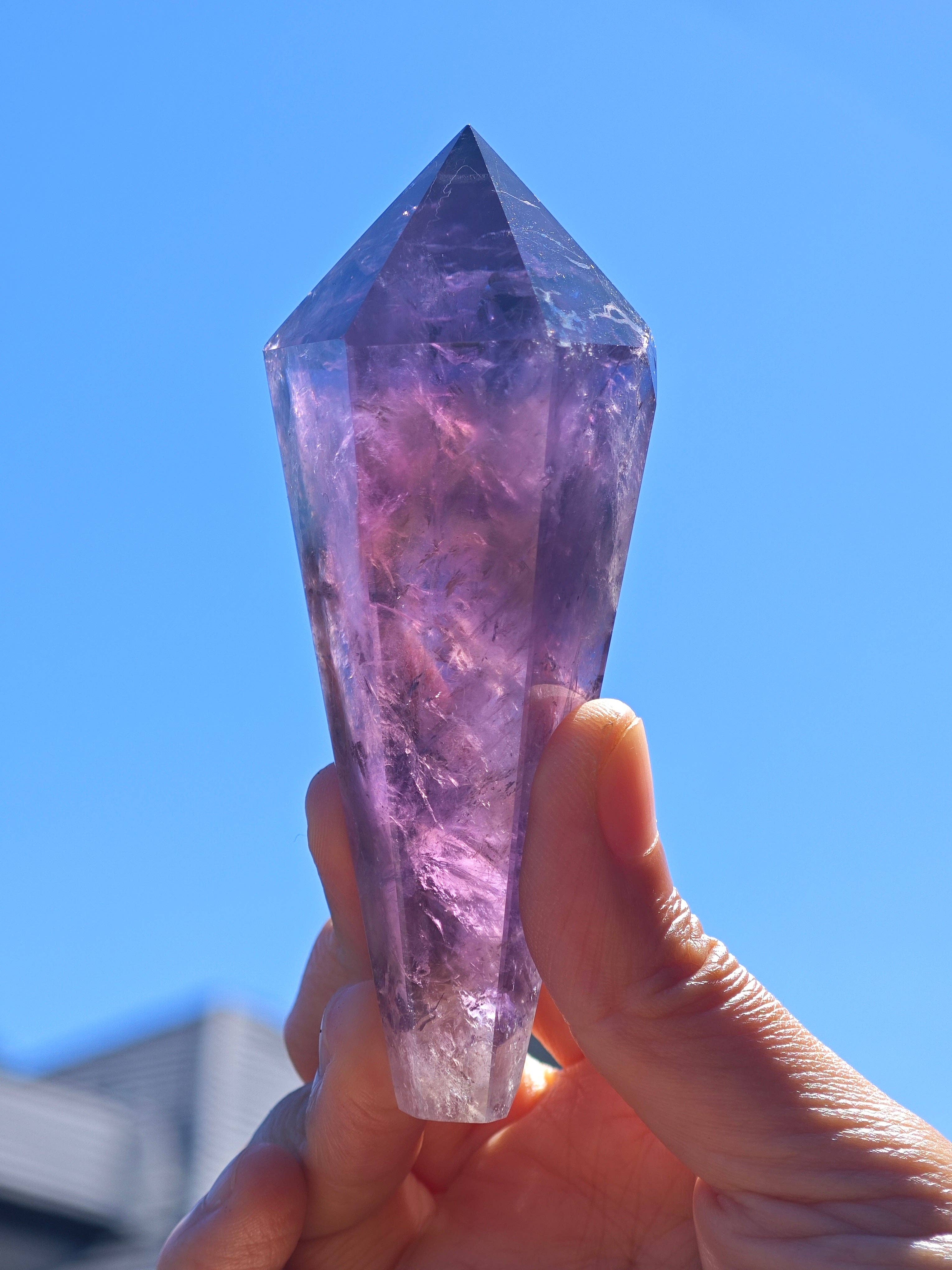 Moon Rituals - Wholesale Spiritual Stone/Crystal - Natural Brazilian Amethyst Wand - Point, Handle, Third Eye Chakra Crystal, Meditation Tool ,Christmas Crystal Gift4