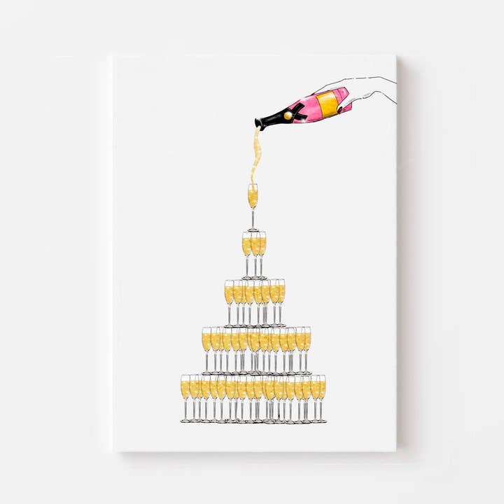 Champagne Art print - Moët Cascade for wholesale by Nina Maric Illustrations