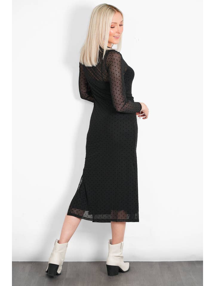 Sarta – wholesale Dress – Women's – Drew Column Dress with Slip - Black, Floral3