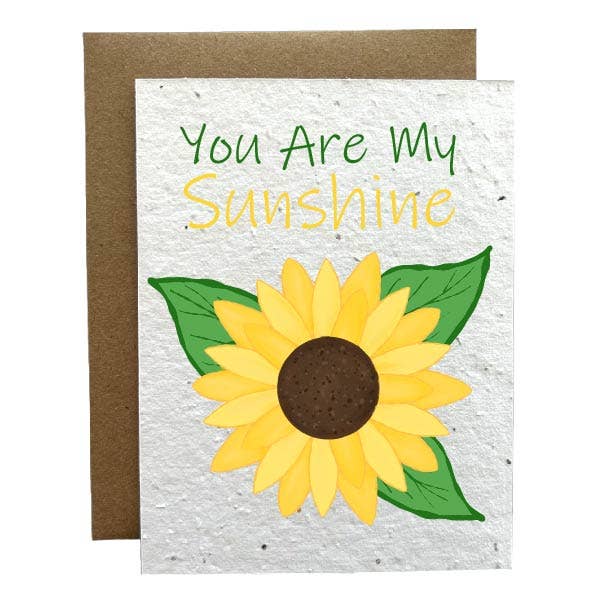 Carte de vœux écologique "Tu es mon rayon de soleil" pour la vente par Verdant Paper Co.