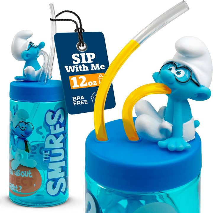SRM Entertainment – wholesale Dricksglas och koppar – Barn och baby – Barnvattenflaskor Brainy Smurf Sip with Me 12oz