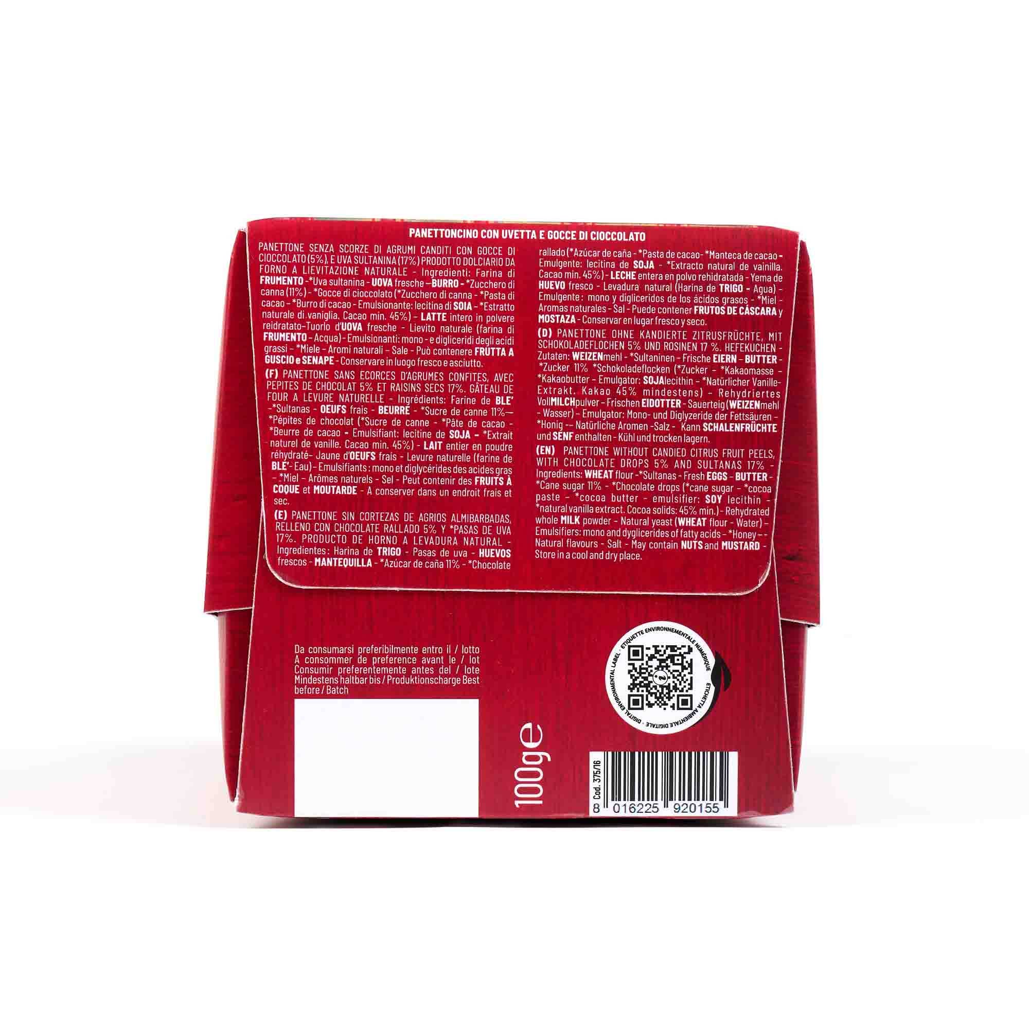 Altromercato - Wholesale Cake - Small Panettone With Chocolate Drops & Raisins 100 g5