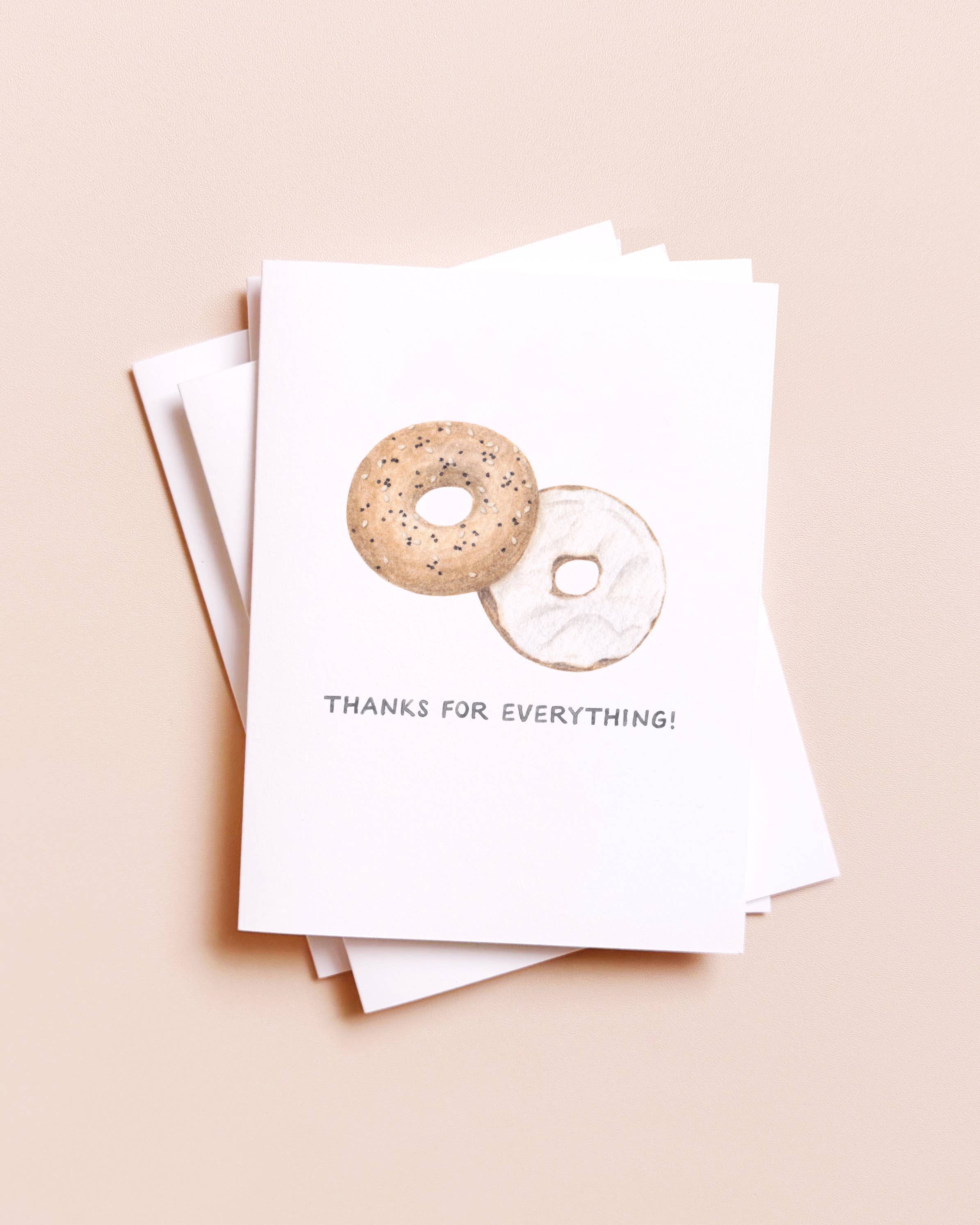 Amy Zhang - Wholesale Thank You Card - Everything Bagel — Food Pun Thank You Card