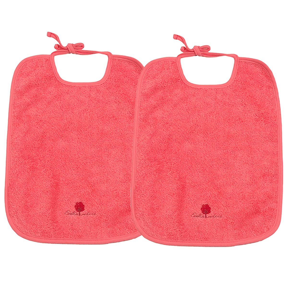 Eveil et Nature – Engroshandel Middags- og stofserviet – Sæt med 2 Terry hagesmække 30x40 cm Coral0