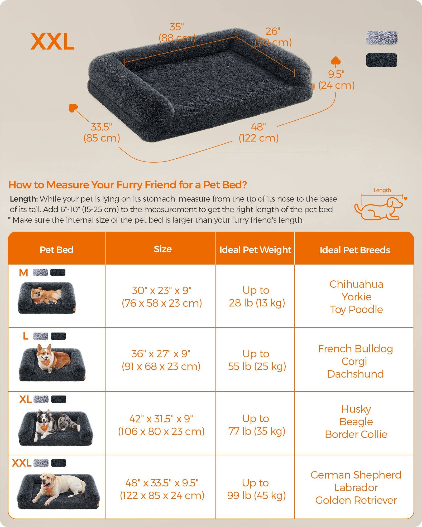 Greenwestons - Wholesale Pet Bed - Dog - Orthopedic Dog Bed for Large Dogs - Dark Gray Dog Sofa Bed4