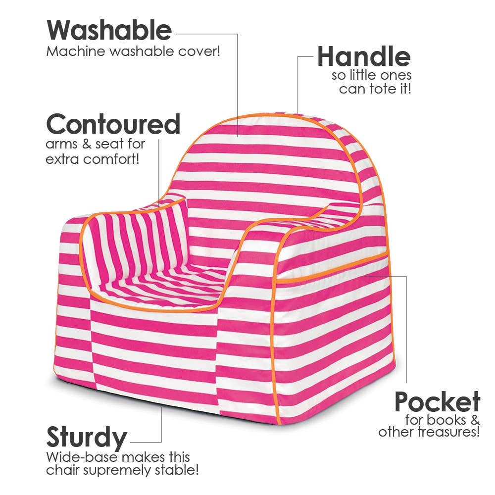 P'kolino - Wholesale Chair - Kids - Little Reader Chair - Stripes Pink1