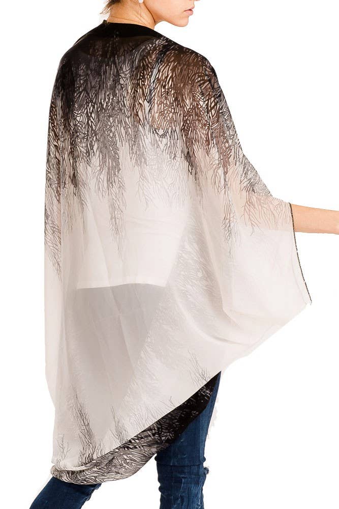 Cap Zone - Vendita all'ingrosso Kimono - Donna - Kimono in chiffon con stampa naturale Boho chic8