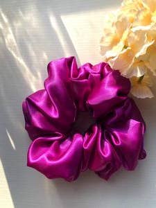 Purple Oversized Satin Scrunchie for wholesale by Nazia's Scrunchies