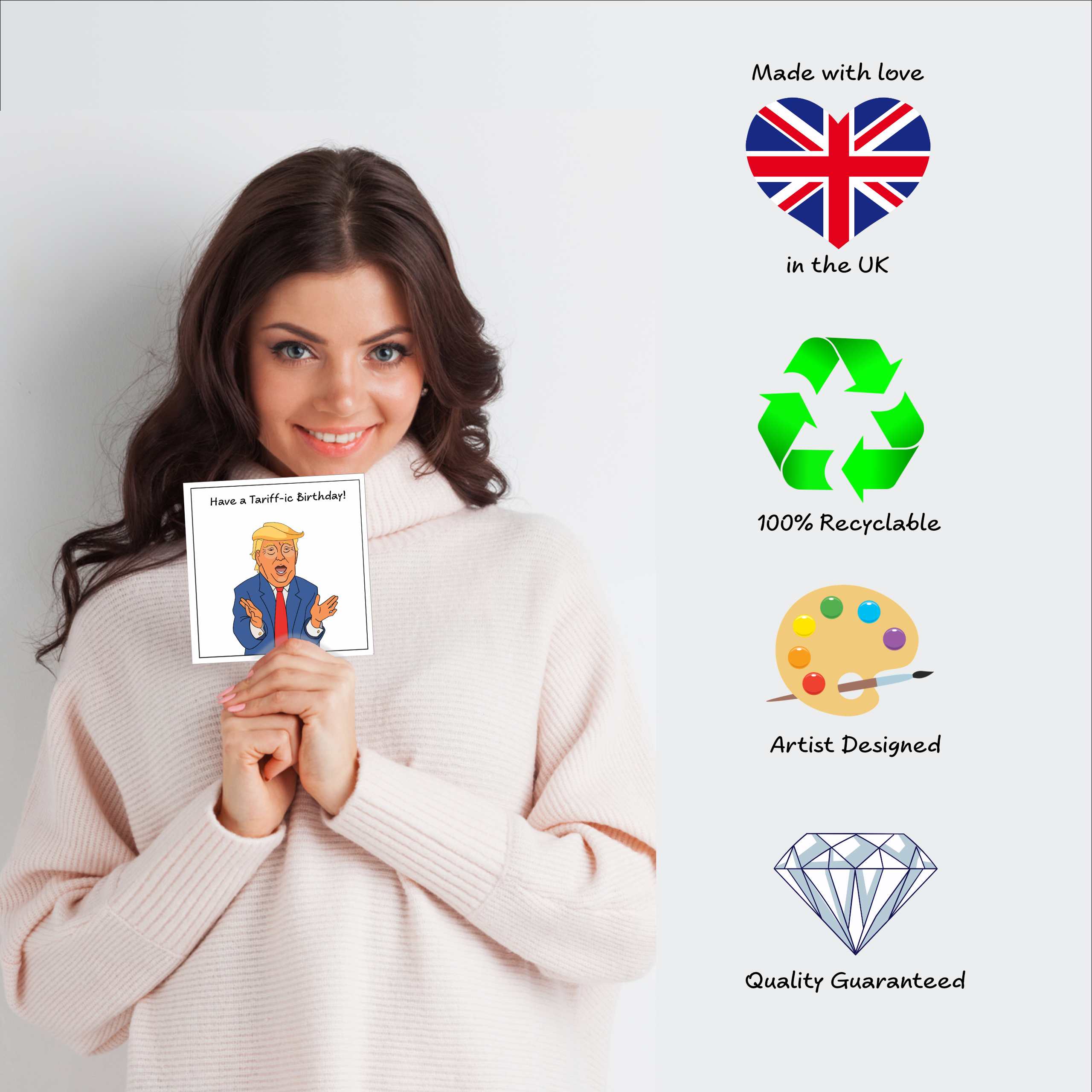 Swizzoo Cards – wholesale Birthday card – Funny Donald Trump Birthday Card Tariffs Make America Great Again Cheeky Humor4