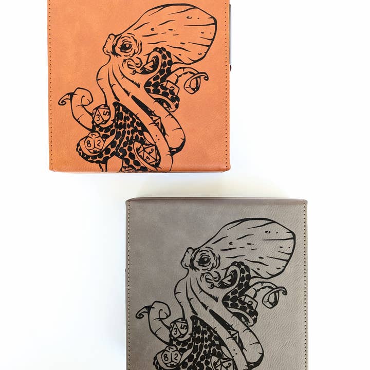NTSD Gaming and Bookish Goods - Wholesale Dice - Kraken of Holding - D&D - Vegan Leather Dice Box