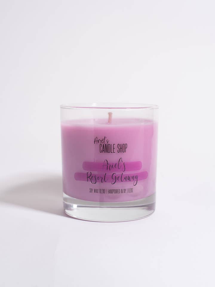Ariel's Resort Getaway Scented Candle for wholesale by Ariel’s Candle Shop